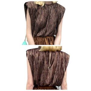 Sabina Musayev North Top Bronze Black Open Side Metallic Small